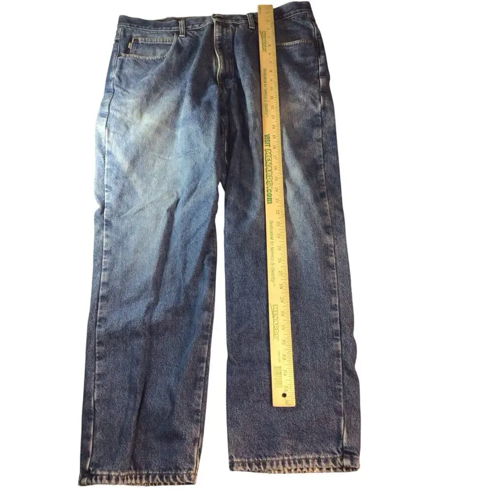Vintage LL Bean Classic Fit Jeans Mens 38x30 Blue Denim Flannel Lined